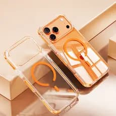 Capa magnética reforçada com airbag bicolor à prova de choque para iPhone 17 Pro Max
