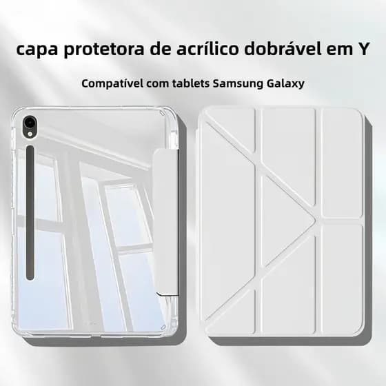 Capa Y acrílica magnética Sono inteligente compatível Samsung S10 S11 lite S10 PLUS S9 FE com slot para caneta YQ