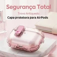 Capa protetora translúcida para AirPods Pro de segunda geração 2 3 e 4 com abertura com um único toque.