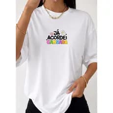 Camiseta feminina Já acordei cansada divertida 100% algodão Blusa confortável e estilosa