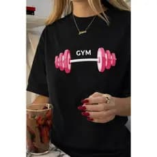 Camiseta Feminina Academia Estilosa Blusa Confortável Treino Algodão Leve