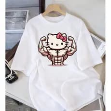 Camiseta Feminina Hello Kitty Maromba Fitness Academia Estampa Divertida