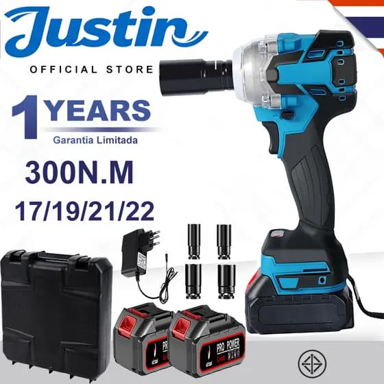 Chave De Impacto Parafusadeira Reforçada Portátil 1/2" 21v Carregador Bivolt（ 17 /19 /21 /22）