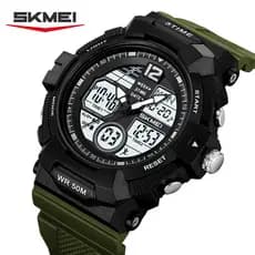 SKMEI Relógio Digital Casual Verde Militar Multifunção À Prova D'água Unissex Relógio de pulso para esportes ao ar livre