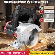 PROTOOL Victool Máquina de corte de mármore de 1500W Serra de biselamento em cobre puro com ângulo ajustável de 0 a 45°