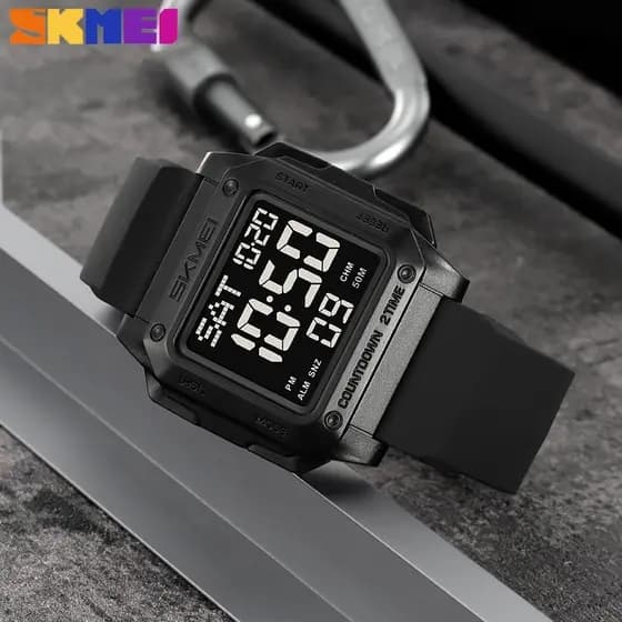 PROTOOL SKMEI Dual Time Moda 50m À Prova D'água Digital Sport Watch LED Chronograph Alarm Contagem Regressiva Watch