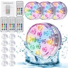 PROTOOL Luz subaquática LED recarregável para piscina com 16 cores e controle remoto