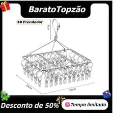 Varal De 40 Clips Inox Prendedores Pratico E Retrátil Cabide Para Roupas Intimas Para Pequenas