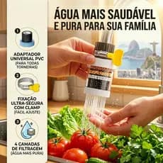 Filtro De Água De 6 Camadas，Soto Interface De Torneira Universal Giratória 360 °,Filtro De Torneira Lavável Removível D