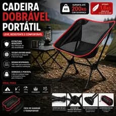 Cadeira Dobravel Portatil Ultraleve Oxford 600D Camping Acampamento Pesca Praia Reforçada - Envio Imediato