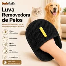 Luva Removedora Pelos Gatos Cachorros Escova Tira Pelo Cao Massagem Eletrostatica Limpa Sofa - Envio Imediato