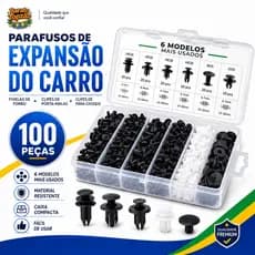 Kit 100 Presilhas Rebites Plastico Automotivo Fixador Para-Choque Parabarro Carro Universal Preto - Envio Imediato