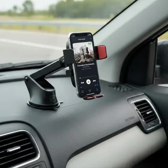 Suporte Celular Carro CJ78 Rotação 360° Ventosa De Silicone Fixação Estável
