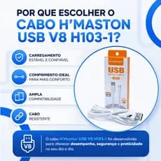Cabo USB para V8 H103-1 Cabo De Carregador Rápido Para Celular Tablet Carregamento Estável