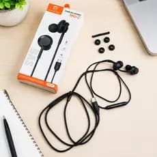 Fone De Ouvido EAR-01 Preto Tico C 1,2 Metro Fone Com Microfone Intra-Auricular