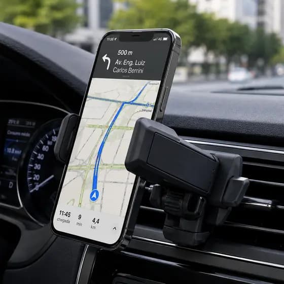 Suporte Para Celular Universal Com Travamento Automático Para Saída De Ar