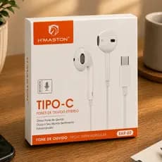 Fone De Ouvido EAR-02 Estéreo Tipo C Intra- Auricular Branco Com Fio