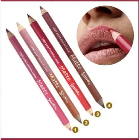lápis para contorno labial 2 em 1 kit com 4 luisance--l852