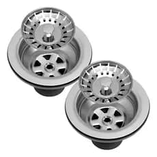 Kit 2x Válvula Americana Inox 3 1/2 Universal para Pia de Cozinha Cuba Resistente