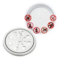 Kit Ralo Grelha 10x10 em Aço Inox com Tela Protetora Anti Insetos para Banheiro Lavanderia e Quintal