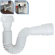 Sifão Extensivo Universal Sanfonado Ajustável para Lavatório/Pia/Tanque/Cuba Universal - Delflex