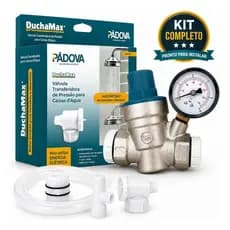 Kit Hidráulico: Válvula Redutora De Pressão 3/4 Com Manômetro + Válvula Transferidora Alternadora Caixa D'água Duchamax