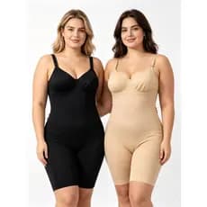 Macacão Cinta Modeladora Microfibra Pós Cirúrgico Forte Sustentação C/Bojo
