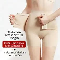 ￼Short Cinta Modeladora Fechamento Em Colchetes com 4 Barbatanas Pós Parto Pós Cirúrgico
