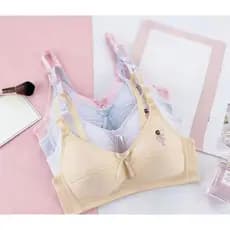 Kit 2 Sutiã Juvenil Adolescente Algodão Macio Respirável Roupa Íntima Menina