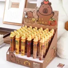 Caneta 10 Cores Capybara  - Sortida ponta 7mm Esferográfica Volta as Aulas Papealaria