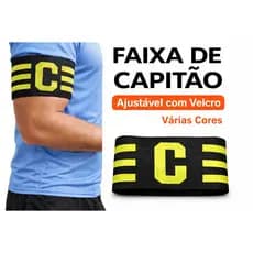 Faixa de Capitão Futebol Futsal Ajustável com Velcro - Braçadeira Elástica Adulto para Capitão do Time, Confortável