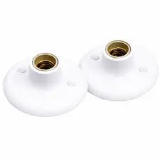 Kit 02 Luminária Plafon Plafonier Bocal Comum E27 110/220 Volts Preto/Branco