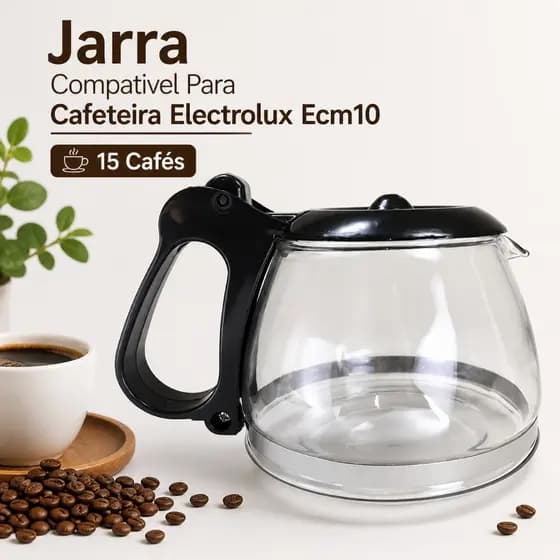 Jarra  Compativel Para Cafeteira Electrolux Ecm10 15 Cafés