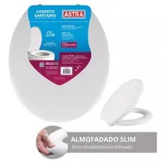 Assento Sanitário Almofadado Slim Oval Astra Universal Banheiro Antibactericida Tampa de Vaso