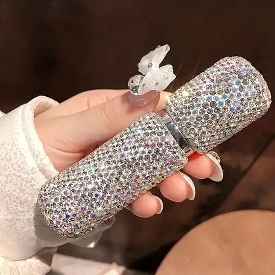 Qyfz 10ml diamante Perfume Sub-engarrafamento imprensa a vácuo amostra garrafa maquiagem viagem Mini pequeno Spray garra