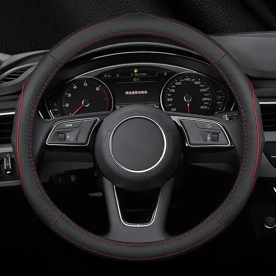 Qyfz capa de volante do carro verão inverno couro capa de volante de couro capa de aperto atacado envio acessórios do ca