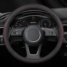 Qyfz capa de volante do carro verão inverno couro capa de volante de couro capa de aperto atacado envio acessórios do ca