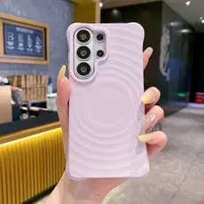 Capa De Telefone Magnética De Silicone Ondulado De Água Para Samsung S26 Ultra S24 S23 FE S25 Plus 5G Macia