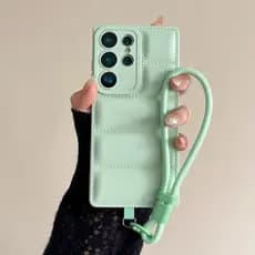 Capa De Telefone De Silicone Líquido Quadrado De Pão De Cordão De Luxo Para Samsung Galaxy S26 S25 S24 S23 S22 Plus FE +