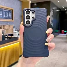 Capa De Telefone Para Samsung S24 S23 FE S25 S26 Plus Ultra Ondulação De Água Silicone Caso Magnético Carga Sem Fio Maci