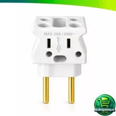 Bob Esponja Adaptador de Tomada Benjamin 10A/20A Pino fino Branco
