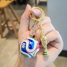 Conjunto De Chaveiros Da Copa Do Mundo 2026 , 2 Peças De Mini Bola De Futebol E Com Pingente De Troféu , Presente De Lem