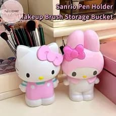 Haostontr Sanrio Hello Kitty Caneta Titular Anime Minha Melodia Papelaria Maquiagem Escova Organizador Desktop Decoração