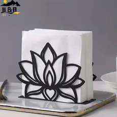 [H & B] 1 Peça De Metal Elegante Para Porta-Guardanapos De Flor De Lótus – Acessório De Mesa Cozinha E Jantar , Ideal Us