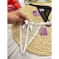 Kit com 2 Calcinhas em Tule com Laço Modelo Fio