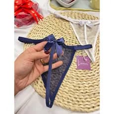 Kit com 2 Calcinhas em Tule com Laço Modelo Fio