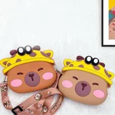 Bolsa Capivara siliconeAlça Transversal Ajustável Silicone Passeio Carteira