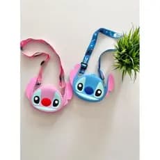 Bolsinha do Stitch Azul e Rosa Carteira Porta Moedas Bag
