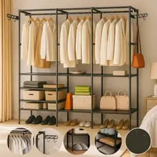 Roupeiro Guarda Roupa Portatil Cabideiro Arara Para Roupa Sapateira Organizador Multiuso Armário