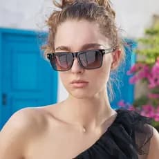 Moda em forma de T quadro quadrado protetor solar óculos de sol feminino High-End ins versão coreana óculos de sol mascu